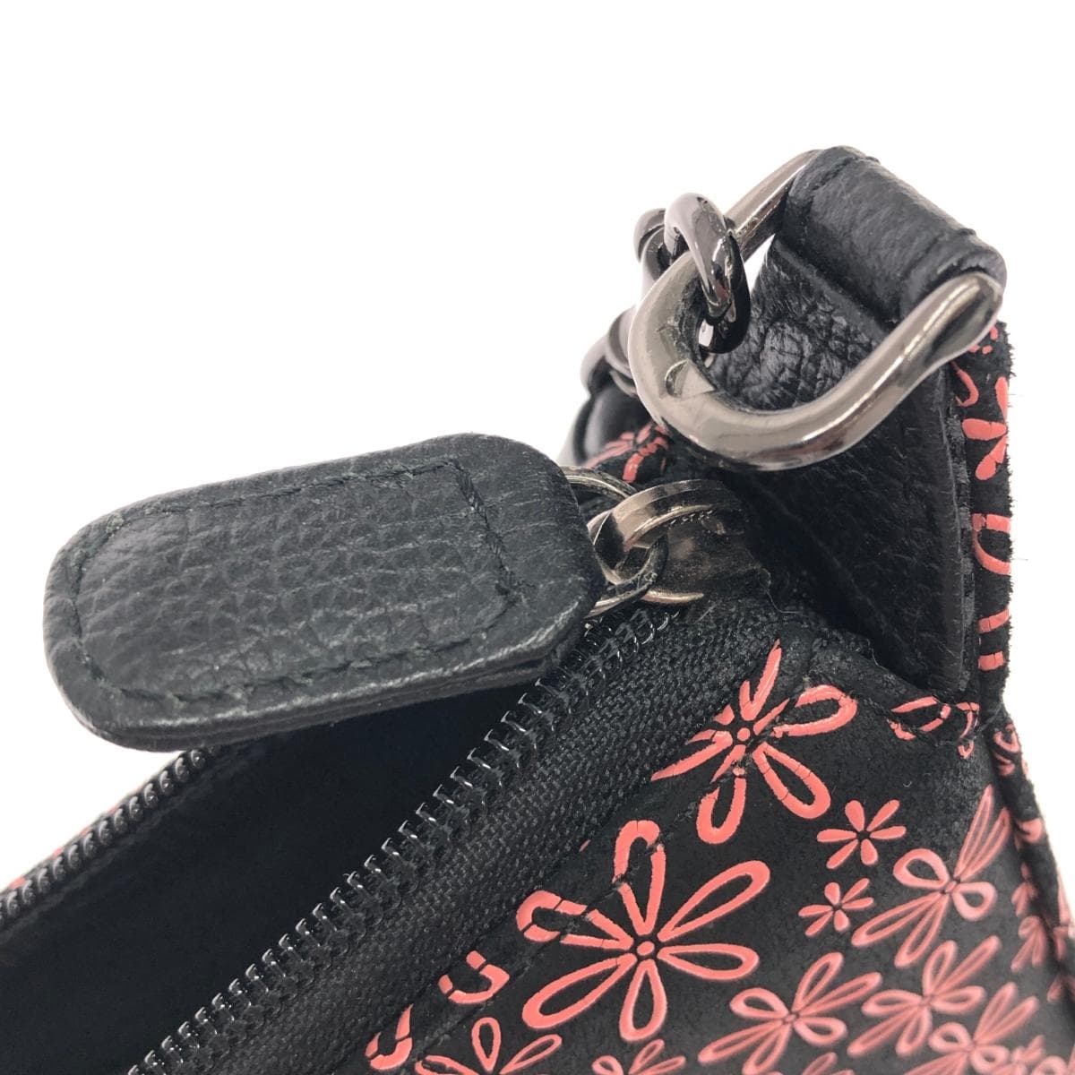 Inden-ya shoulder bag in good condition, black, snow break flower/pattern, women's crossbody bag 8