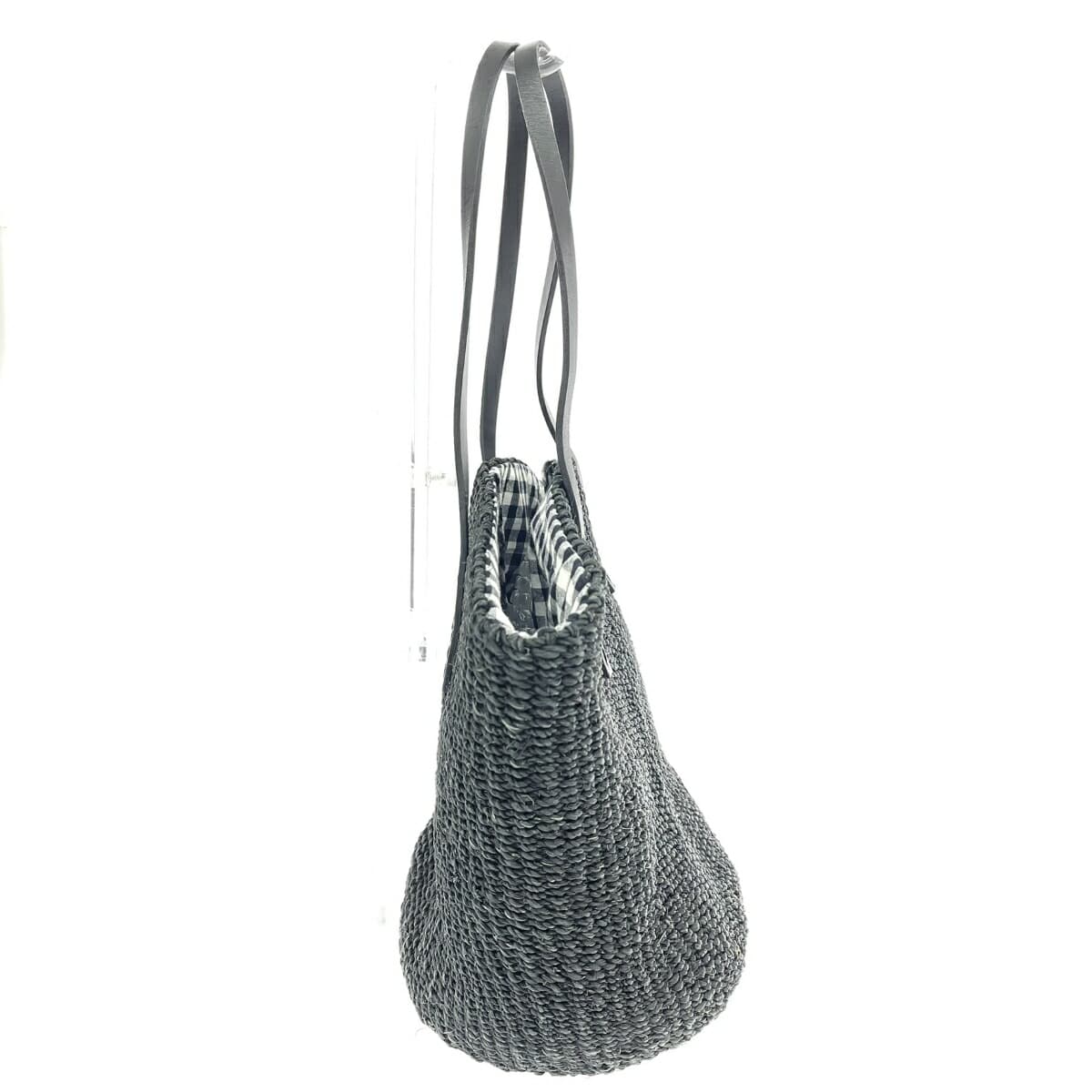 HAYNI Heini Tote Bag Good Condition Black Raffia Women's Bag 2