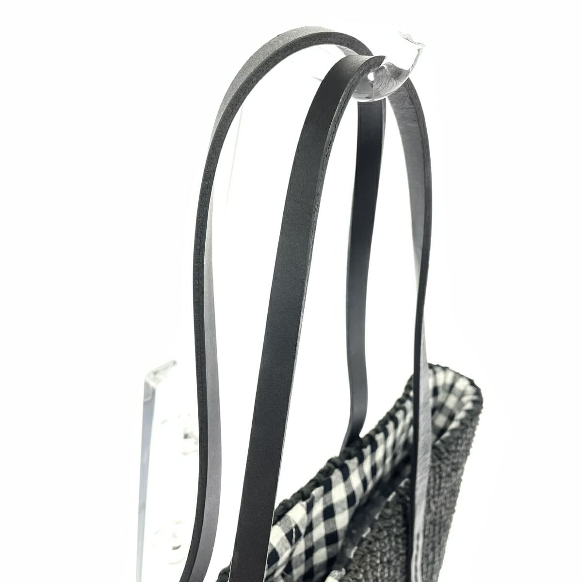 HAYNI Heini Tote Bag Good Condition Black Raffia Women's Bag 4