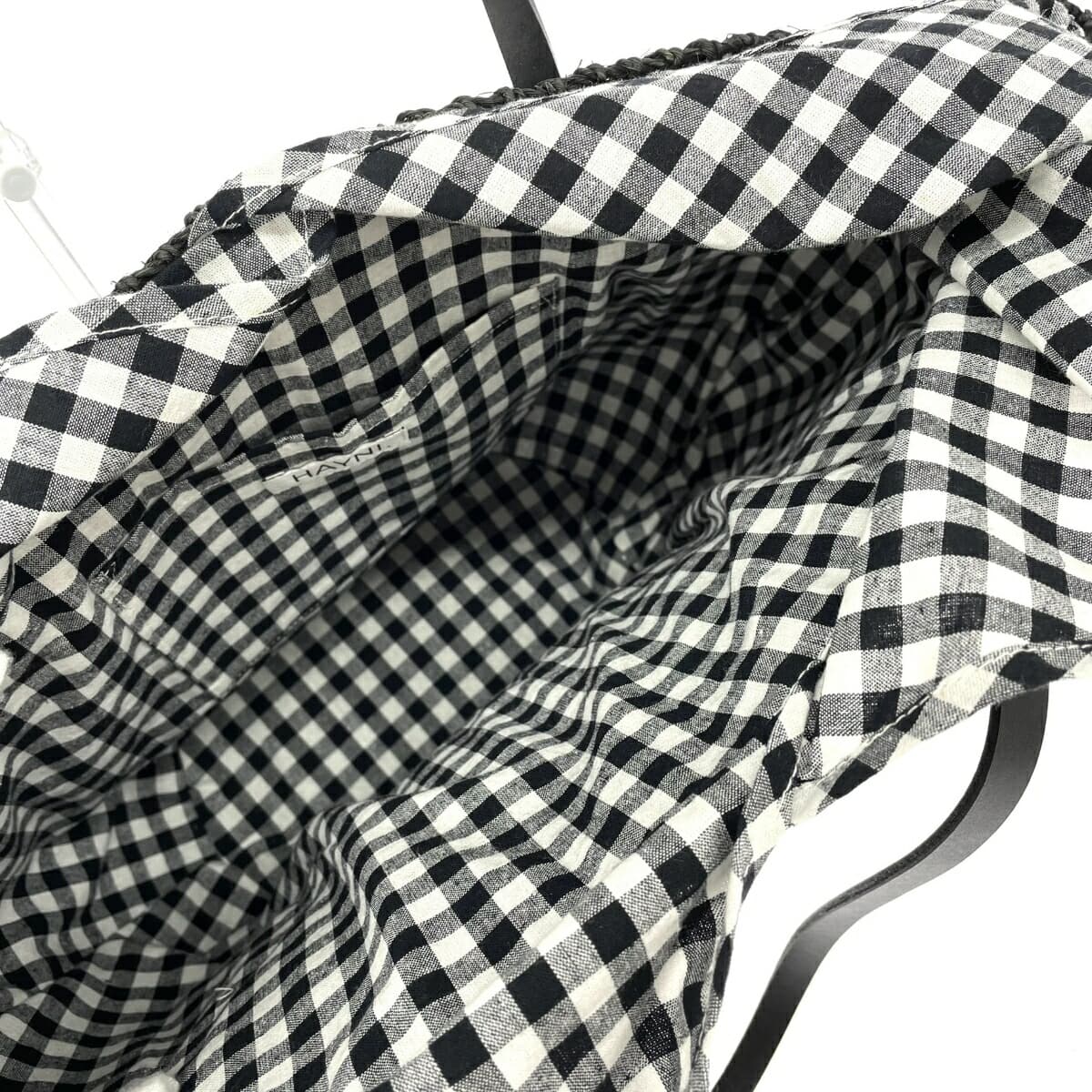 HAYNI Heini Tote Bag Good Condition Black Raffia Women's Bag 6