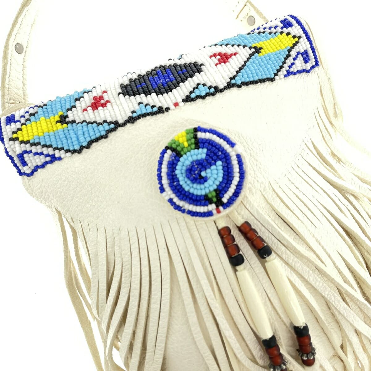 Italy House Italy Beads Shoulder Bag White Fringe Unisex Crossbody Bag 5