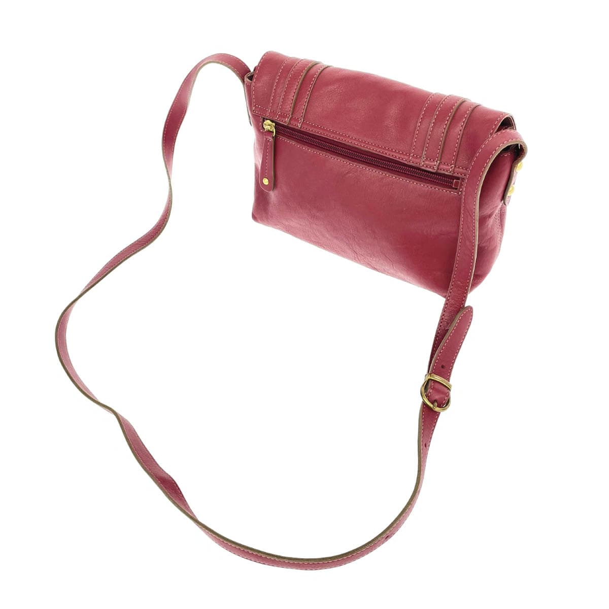 DAKOTA Dakota Shoulder Bag 1030305 Wine Coral Red Leather Horseshoe Hardware Ladies Cube Flap Crossbody Bag 3