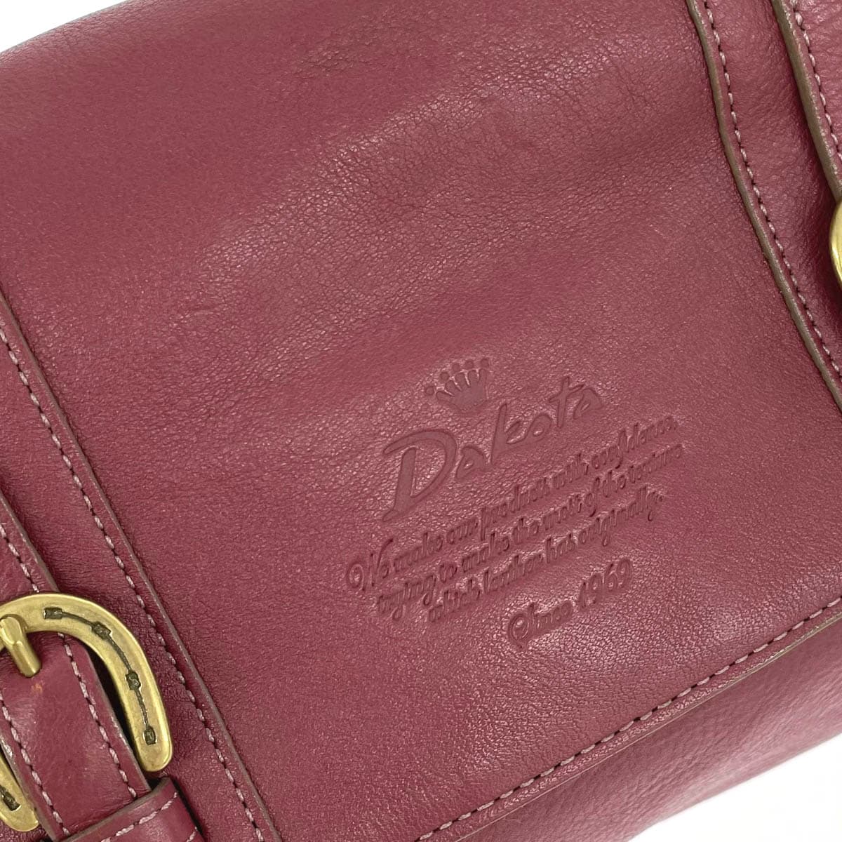 DAKOTA Dakota Shoulder Bag 1030305 Wine Coral Red Leather Horseshoe Hardware Ladies Cube Flap Crossbody Bag 5