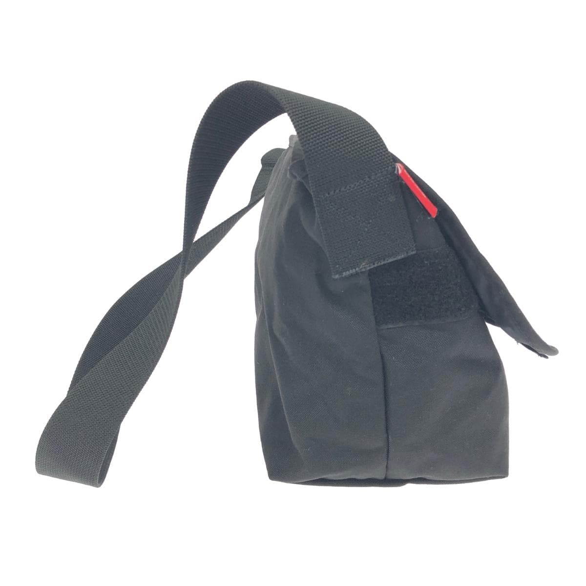 Manhattan Portage Woolrich Shoulder Bag Black/Navy Nylon/Wool Messenger Bag Check Pattern Unisex Crossbody Bag 2