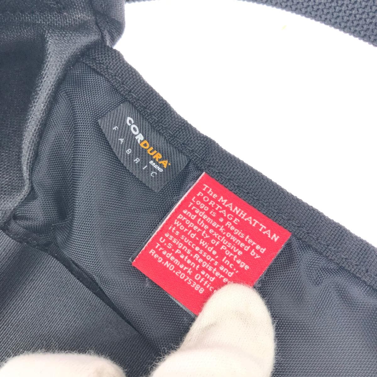 Manhattan Portage Woolrich Shoulder Bag Black/Navy Nylon/Wool Messenger Bag Check Pattern Unisex Crossbody Bag 7