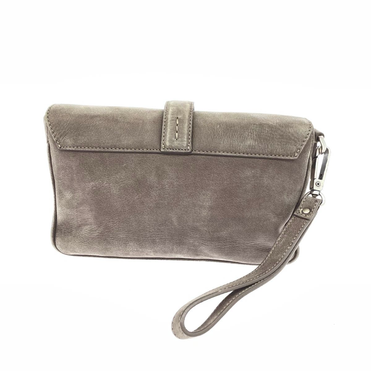 ORCIANI Olchiani Clutch Bag Gray Leather Women's Second Bag Bag 3