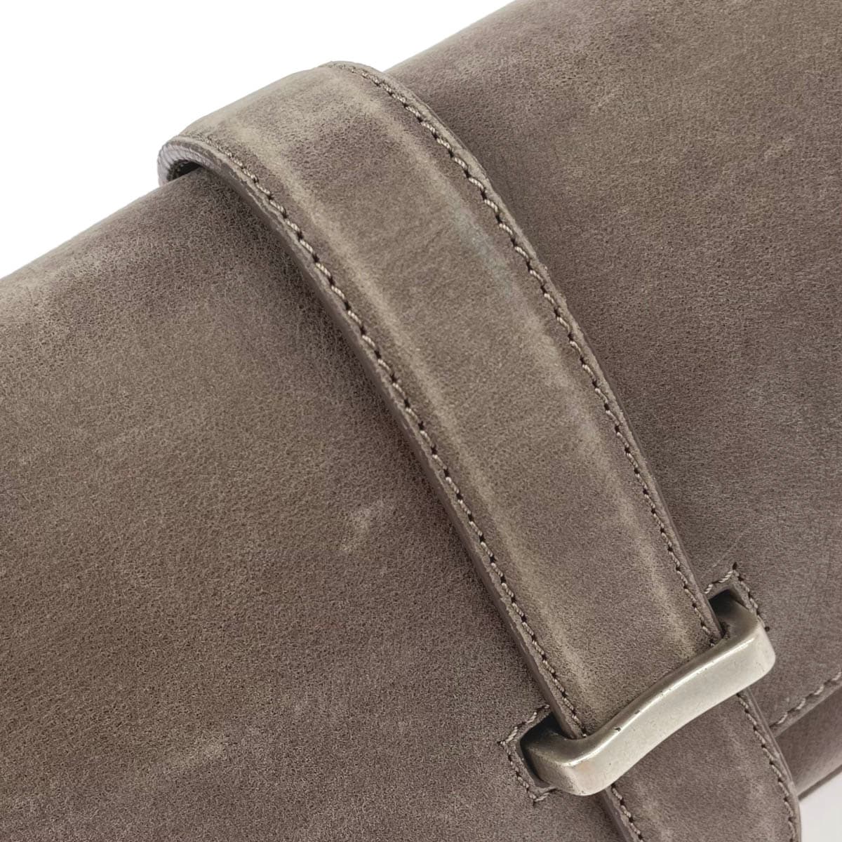 ORCIANI Olchiani Clutch Bag Gray Leather Women's Second Bag Bag 7