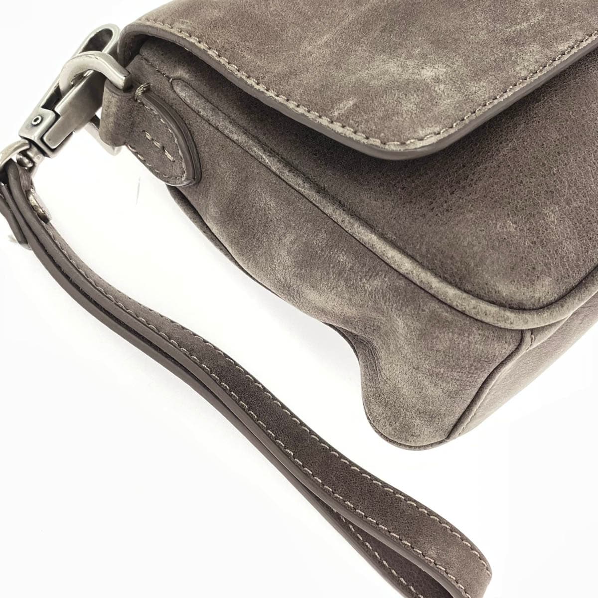 ORCIANI Olchiani Clutch Bag Gray Leather Women's Second Bag Bag 8