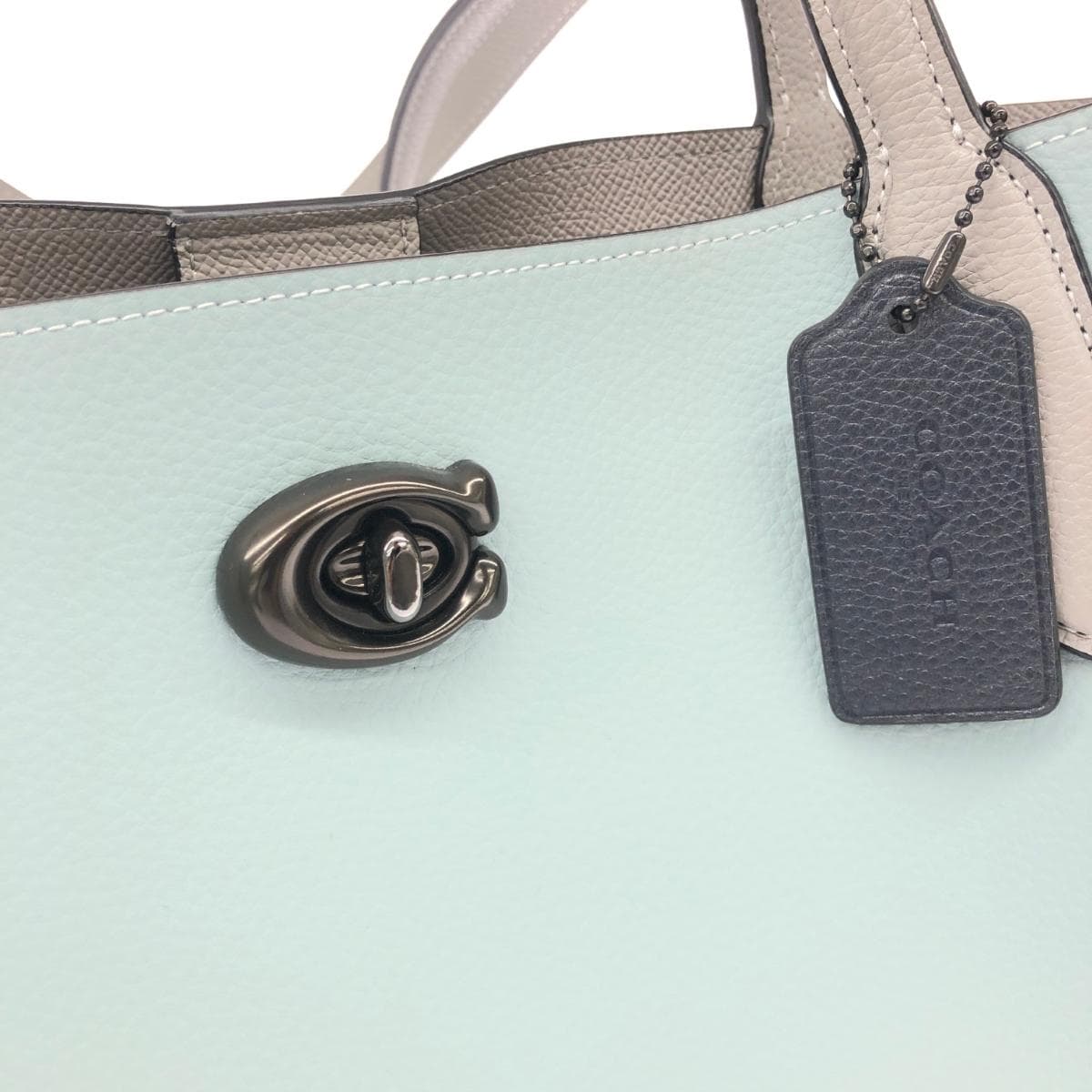 COACH Willow Tote Bag Good Condition C0692 Blue Leather Women's bag 6