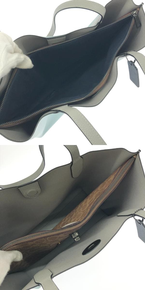 COACH Willow Tote Bag Good Condition C0692 Blue Leather Women's bag 7