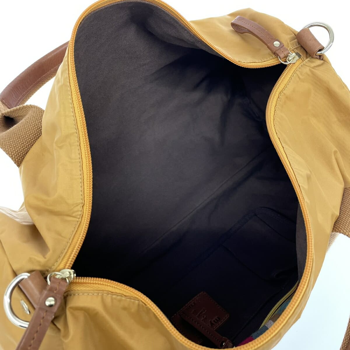 Russet L'assit Mystic x L'assit 2WAY bag in good condition, brown nylon, unisex multifunctional bag 6