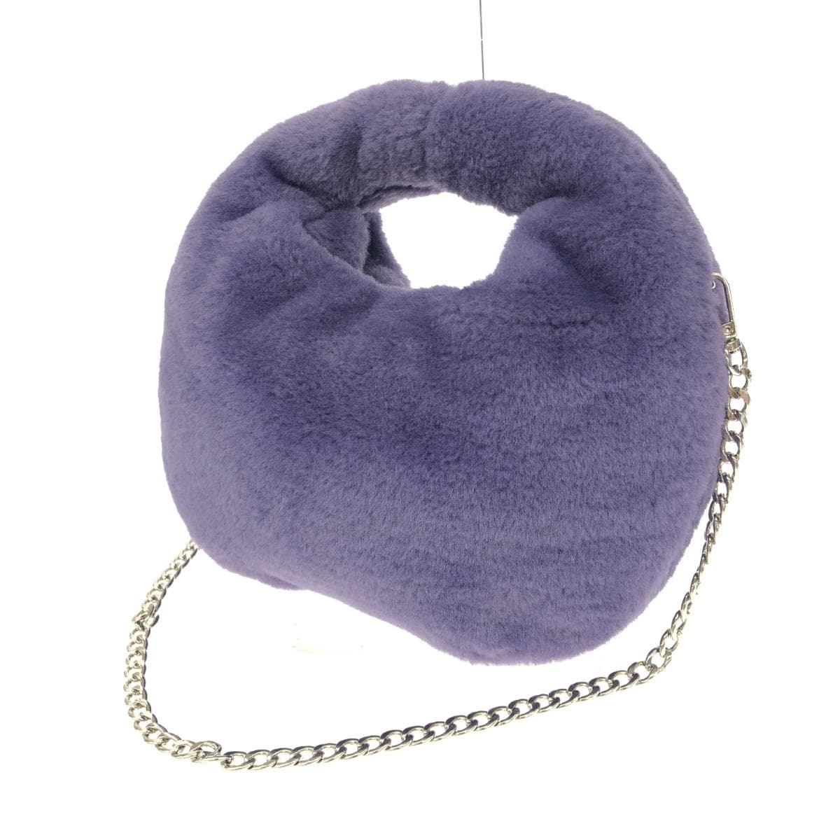 UNITED ARROWS 2WAY Bag Purple Mouton One Shoulder Chain Women's Multi-functional Bag 3