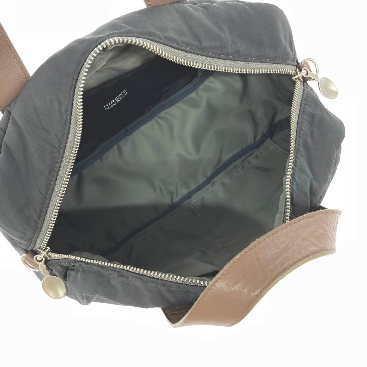 HIROKO HAYASHI 2WAY Handbag Good Condition Gray Nylon Women's Bag 4