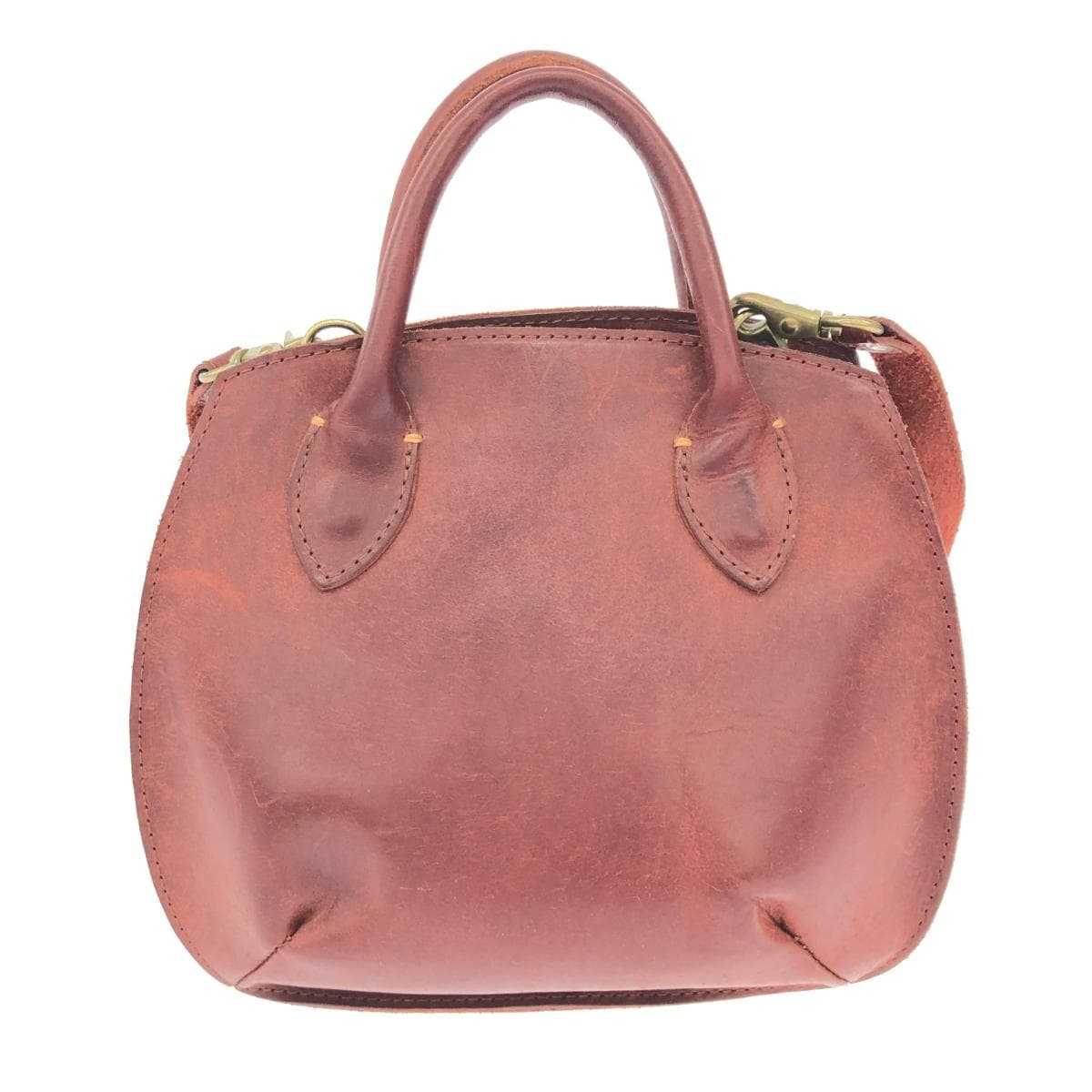 RYU Ryuu Handle Shoulder 2WAY Bag Brown Leather Half Moon Women's Multifunctional Bag