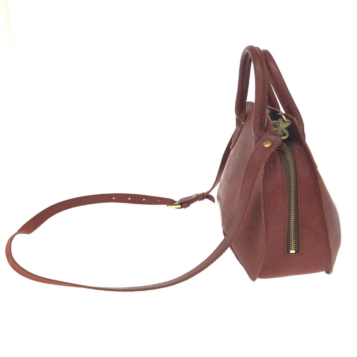 RYU Ryuu Handle Shoulder 2WAY Bag Brown Leather Half Moon Women's Multifunctional Bag 2