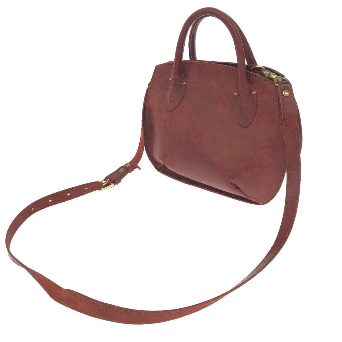 RYU Ryuu Handle Shoulder 2WAY Bag Brown Leather Half Moon Women's Multifunctional Bag 3