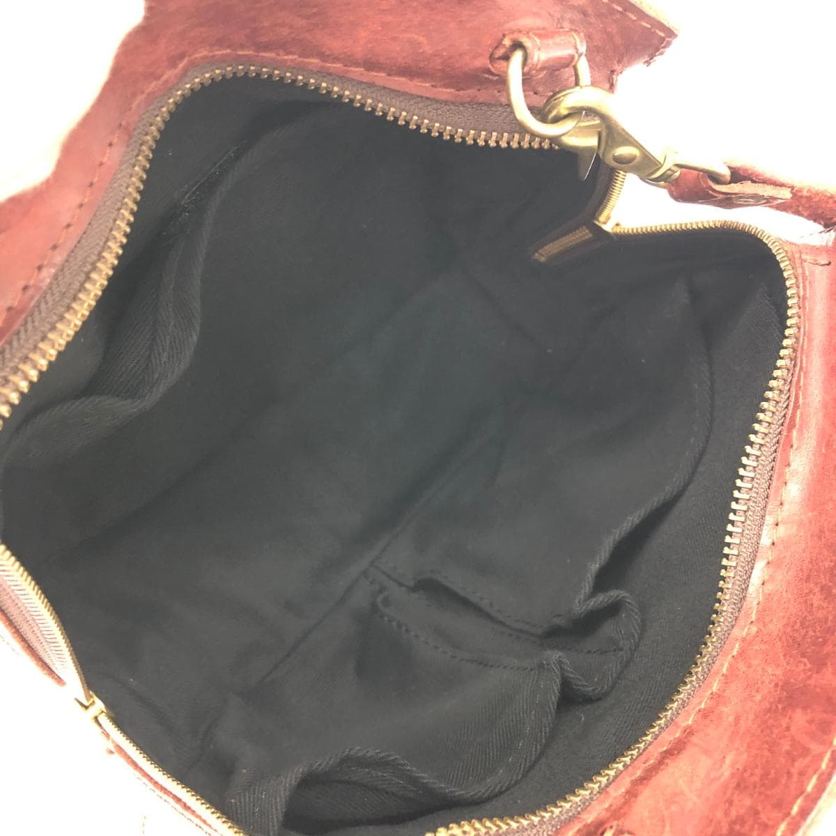 RYU Ryuu Handle Shoulder 2WAY Bag Brown Leather Half Moon Women's Multifunctional Bag 6