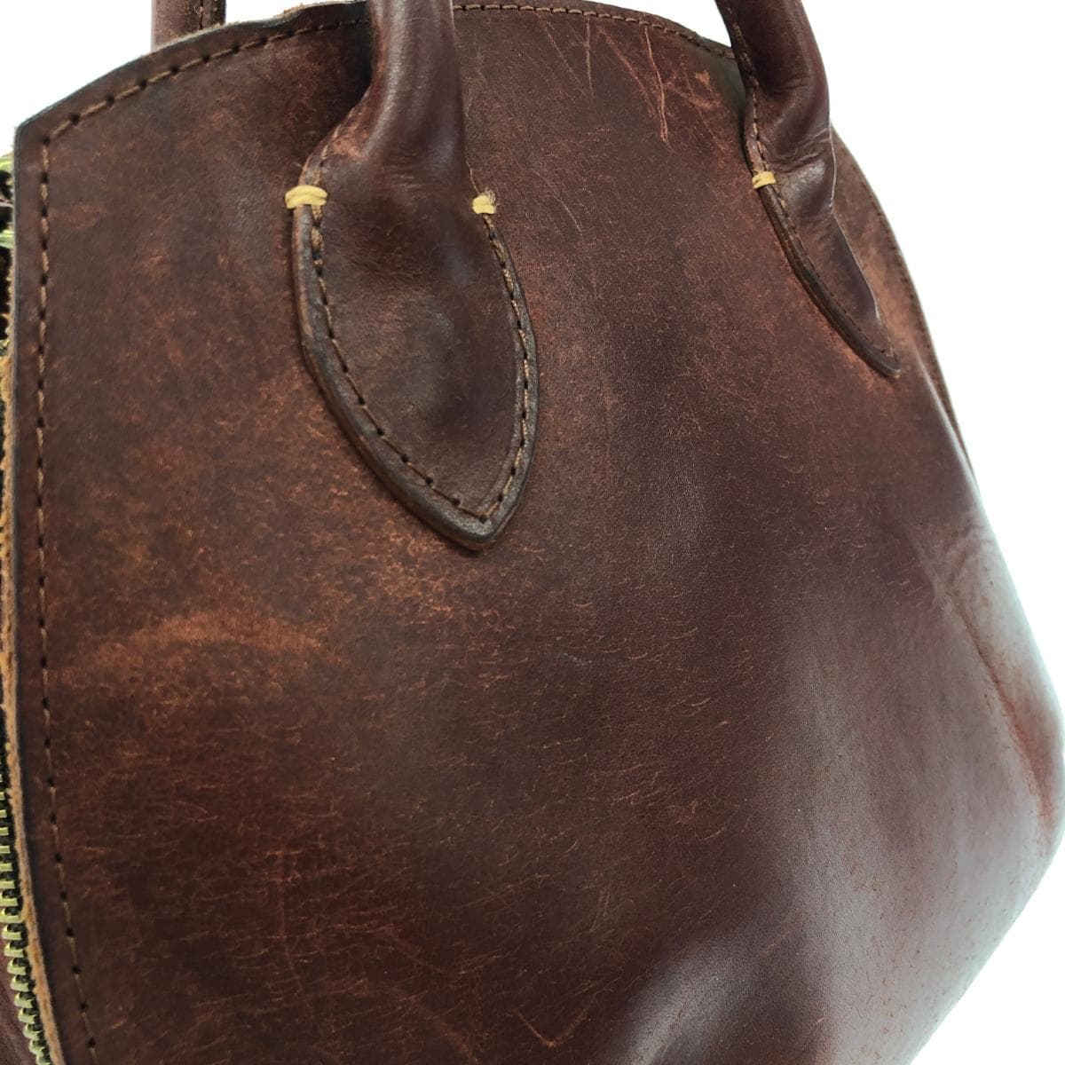RYU Ryuu Handle Shoulder 2WAY Bag Brown Leather Half Moon Women's Multifunctional Bag 8