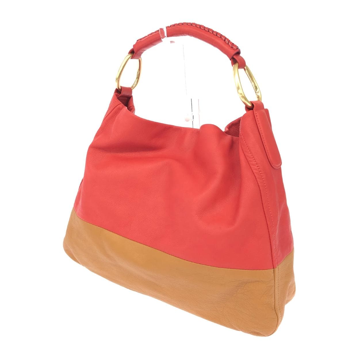 SAZABY One Shoulder Bag Good Condition Brown/Red Leather Women's Bag 3