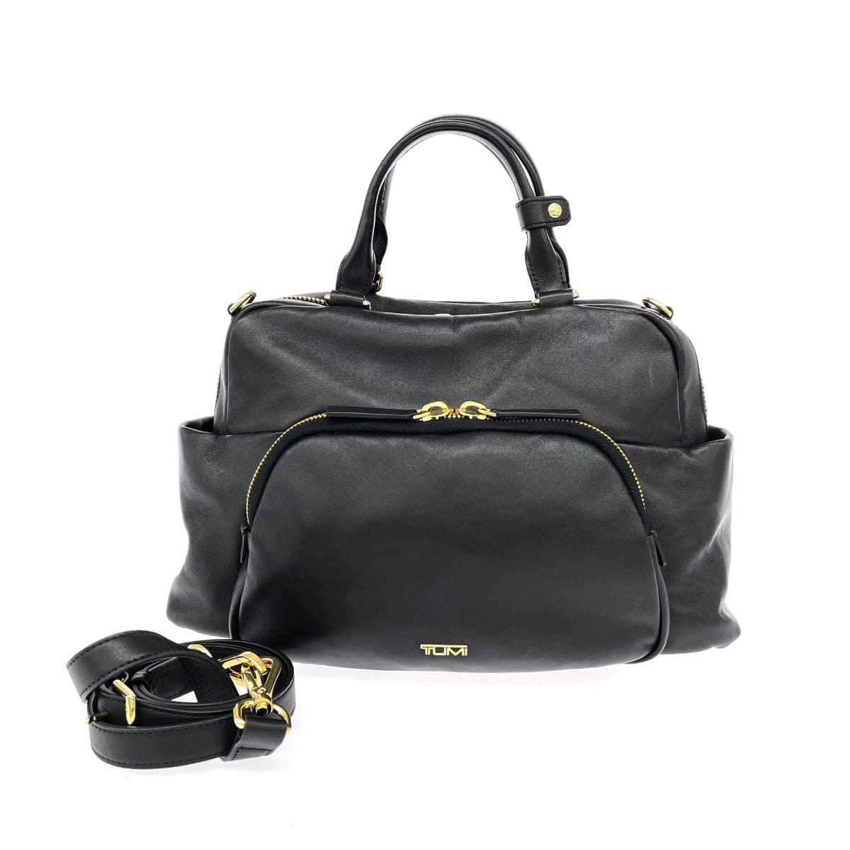 TUMI 2WAY handbag in good condition, black leather, women's shoulder crossbody bag