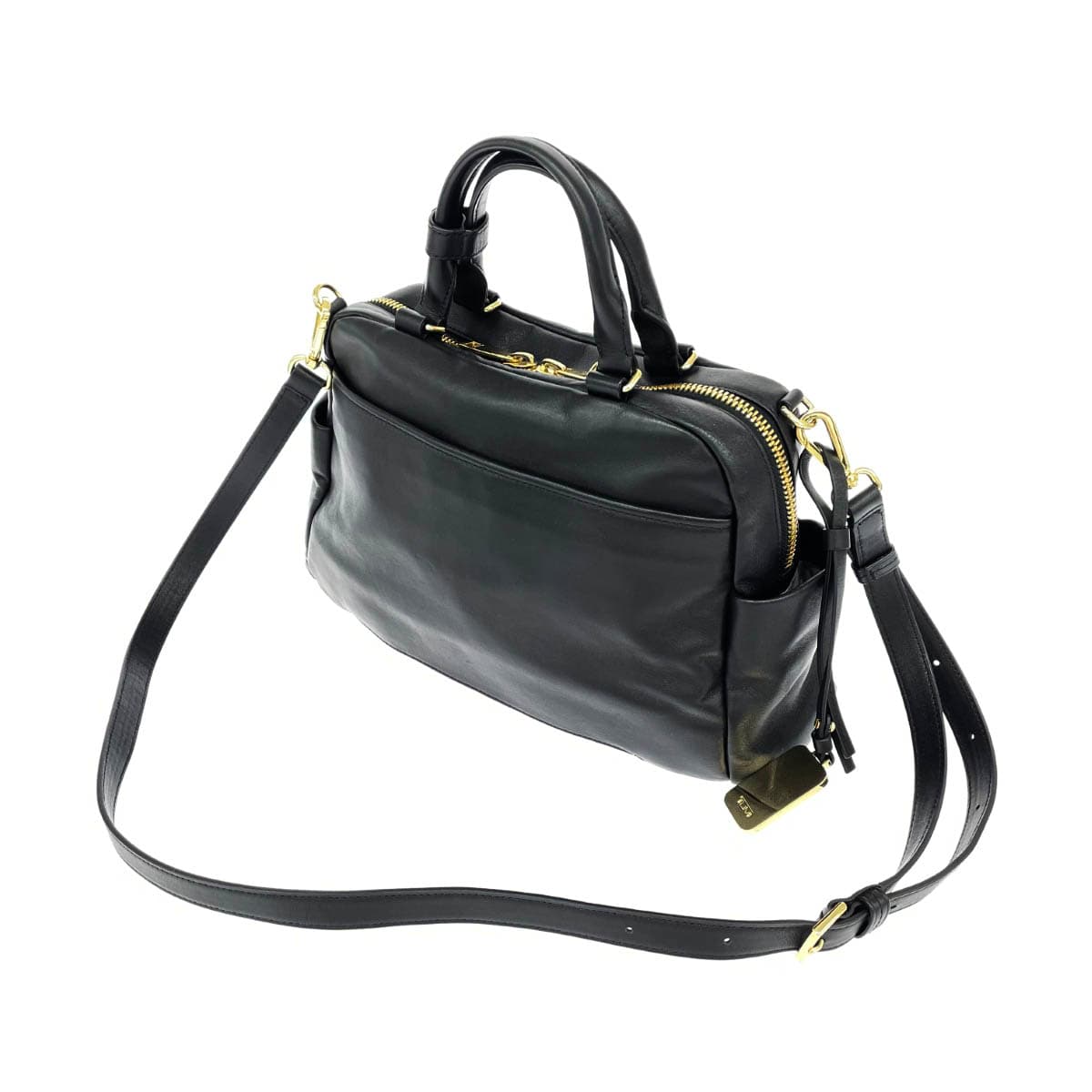 TUMI 2WAY handbag in good condition, black leather, women's shoulder crossbody bag 3