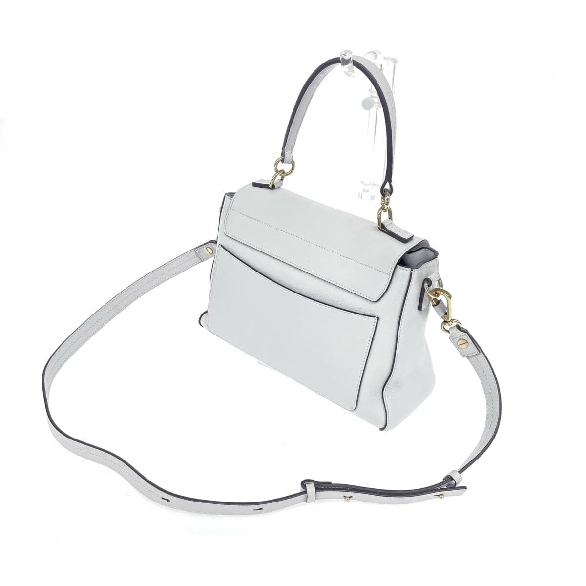 Chloe 2WAY handbag in good condition, blue-gray, faux leather, ladies' bag 3