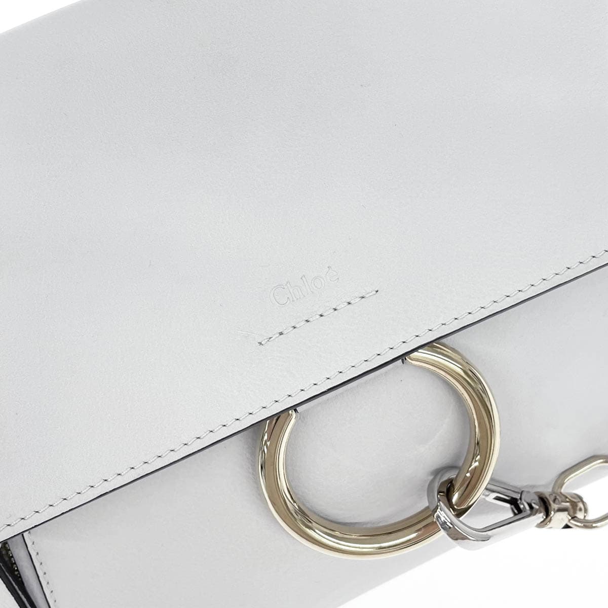 Chloe 2WAY handbag in good condition, blue-gray, faux leather, ladies' bag 5