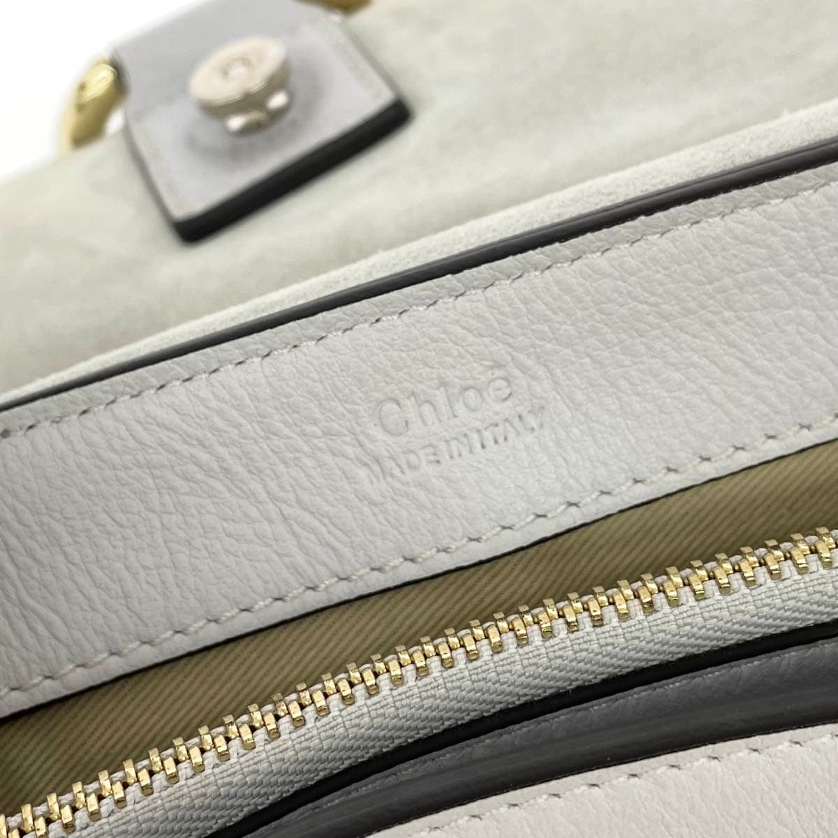 Chloe 2WAY handbag in good condition, blue-gray, faux leather, ladies' bag 8