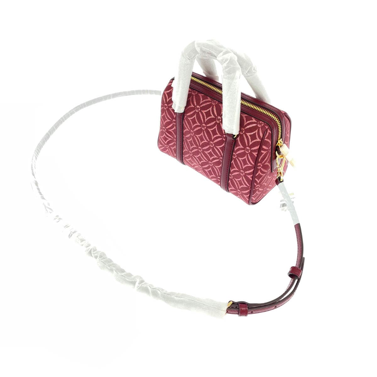 MICHAEL KORS Michael Kors Duffle Crossbody Small 2WAY Bag Unused Item 35F4GTFC1J Bordeaux Jacquard MK Logo Ladies 3