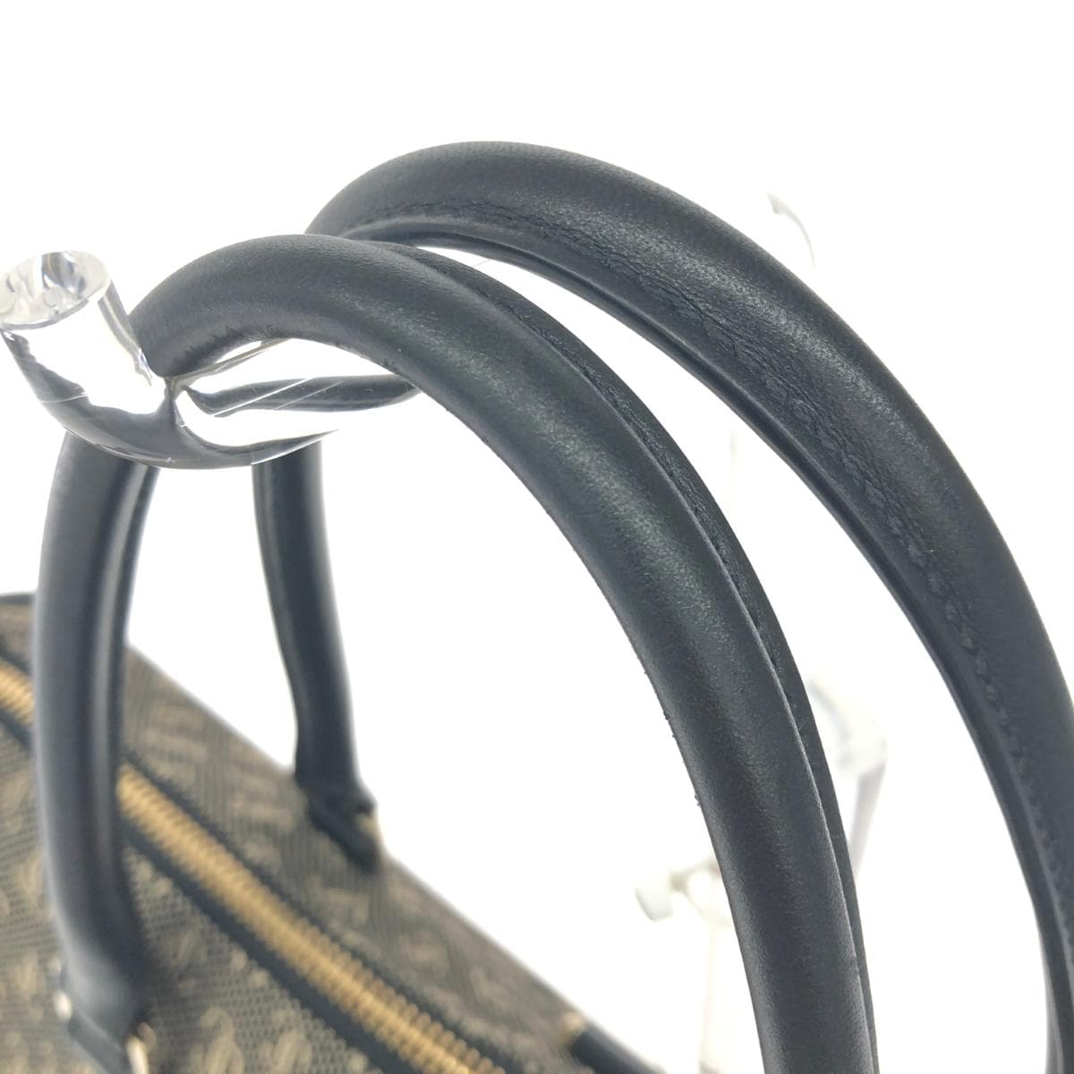 JIMMY CHOO 2WAY Bag Black/Gray Jacquard Web Top Handle JC Pattern Women's Multifunctional Bag 4