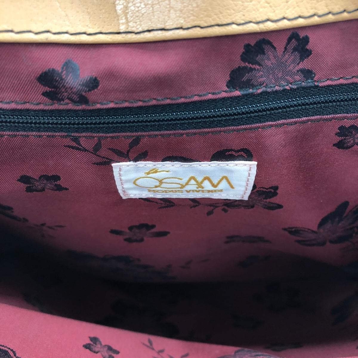 OSAM Tote Bag Black/Beige Leather Unisex bag 7