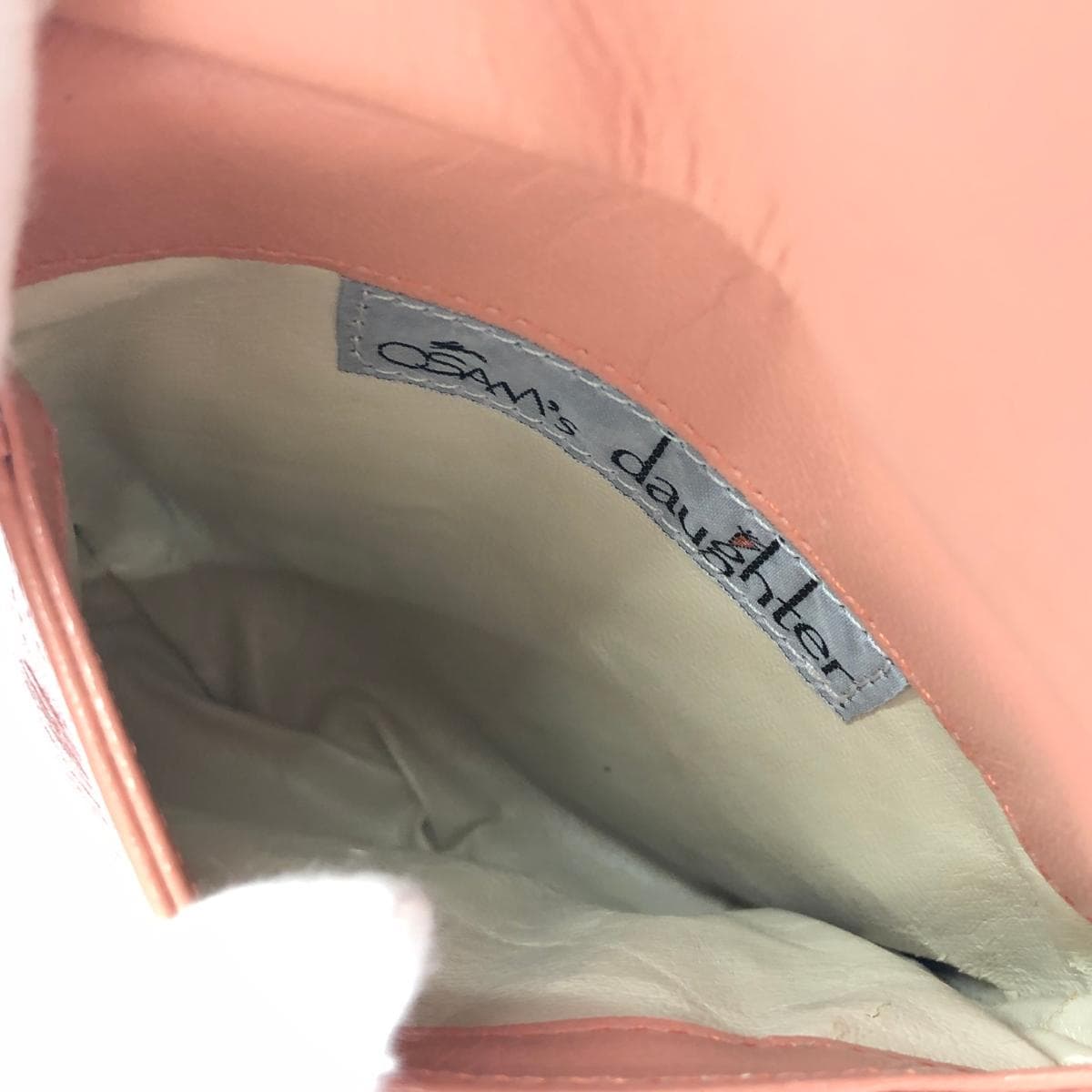 OSAM Mini Shoulder Bag in Excellent Condition Pink Beige Leather Women's Crossbody Bag 5