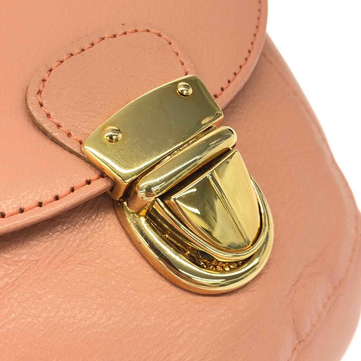 OSAM Mini Shoulder Bag in Excellent Condition Pink Beige Leather Women's Crossbody Bag 6