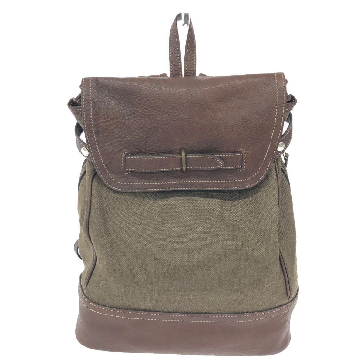 Tsuchiya Bag Manufacturing Town Combi Backpack Good Condition Brown Canvas Leather Unisex Backpack Bag