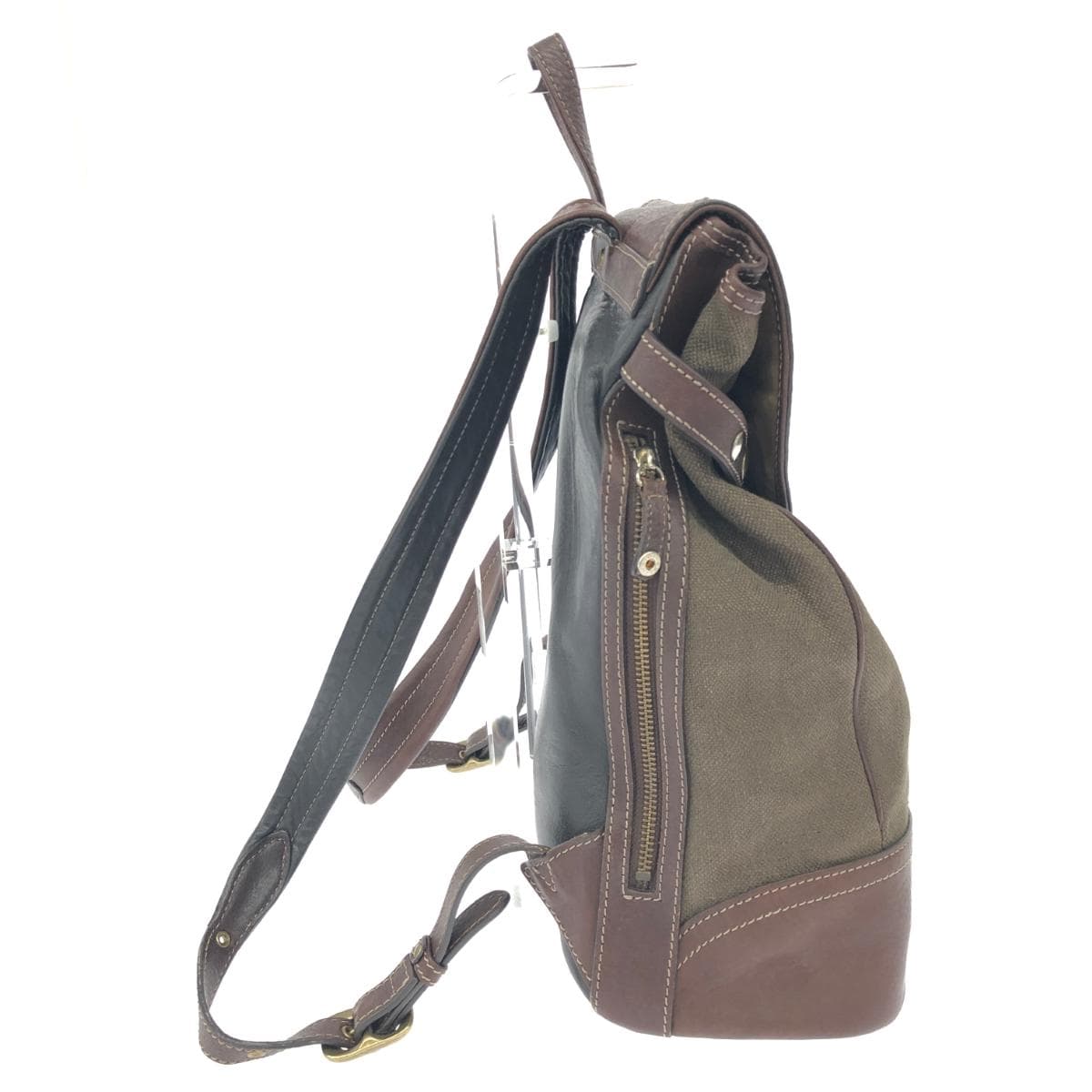 Tsuchiya Bag Manufacturing Town Combi Backpack Good Condition Brown Canvas Leather Unisex Backpack Bag 2