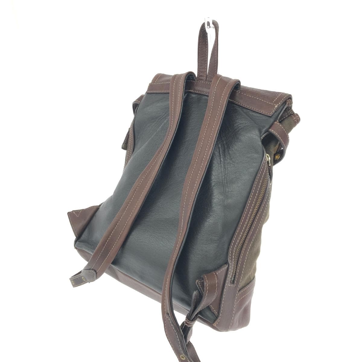 Tsuchiya Bag Manufacturing Town Combi Backpack Good Condition Brown Canvas Leather Unisex Backpack Bag 3