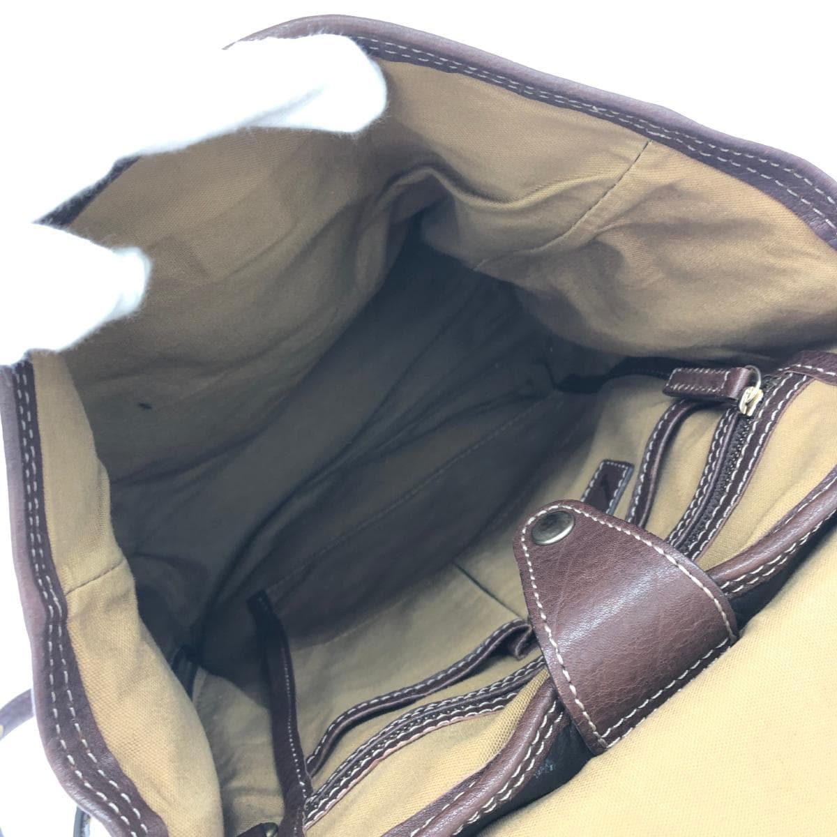 Tsuchiya Bag Manufacturing Town Combi Backpack Good Condition Brown Canvas Leather Unisex Backpack Bag 6