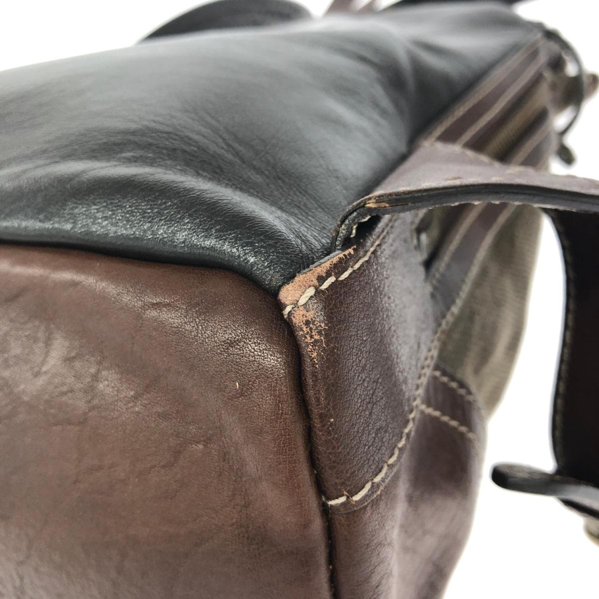 Tsuchiya Bag Manufacturing Town Combi Backpack Good Condition Brown Canvas Leather Unisex Backpack Bag 7