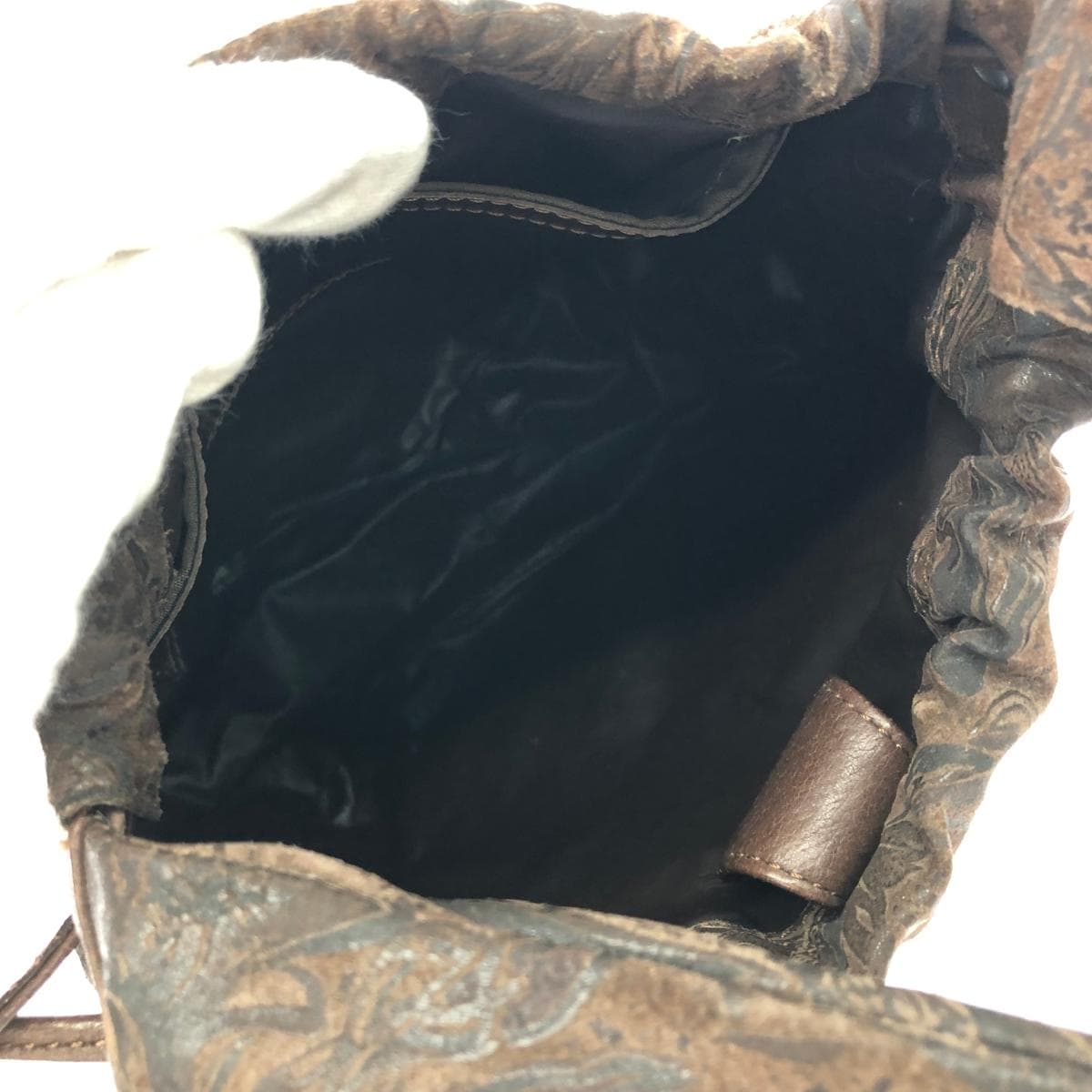 IBIZA handbag in good condition, brown leather drawstring, ladies' bag 6