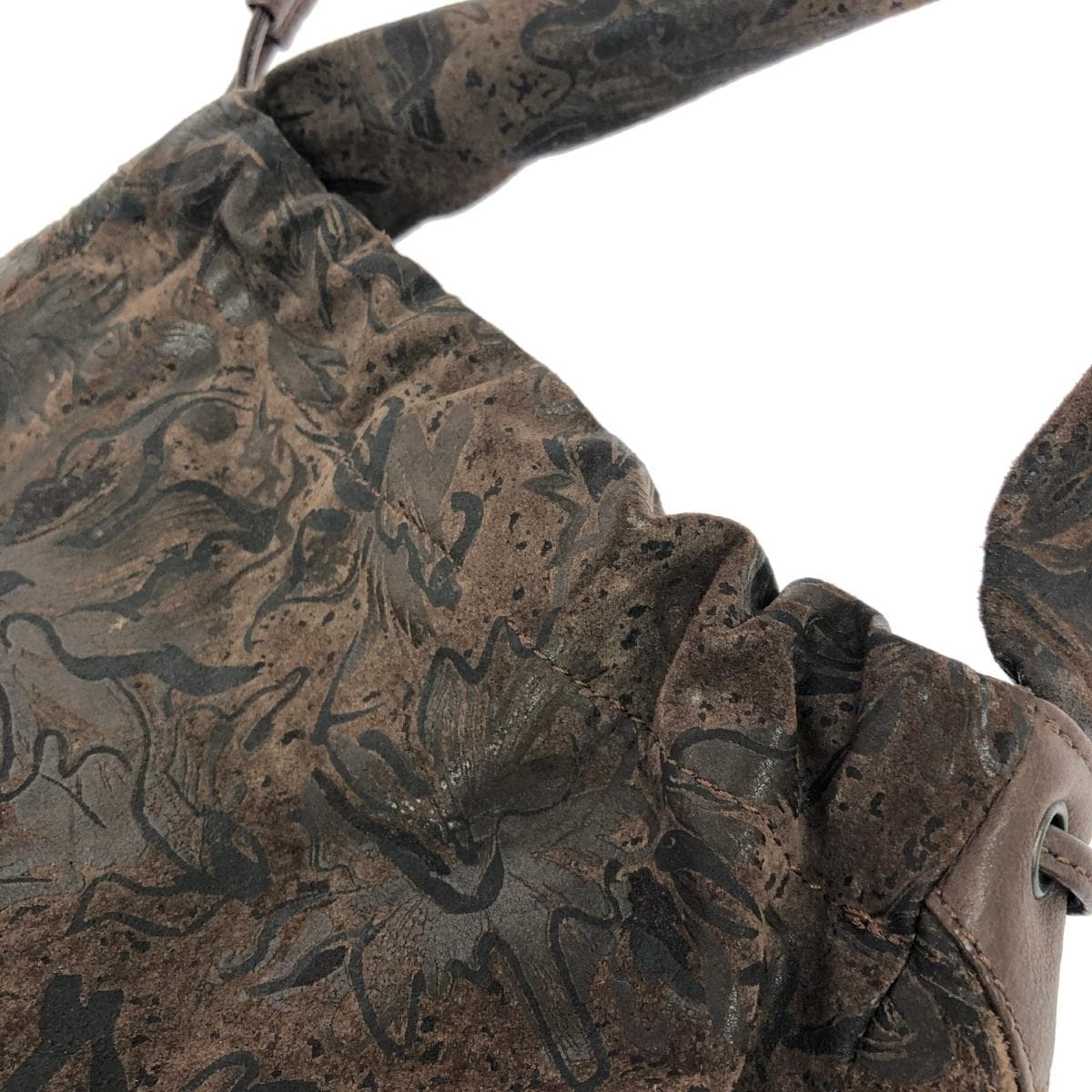 IBIZA handbag in good condition, brown leather drawstring, ladies' bag 7