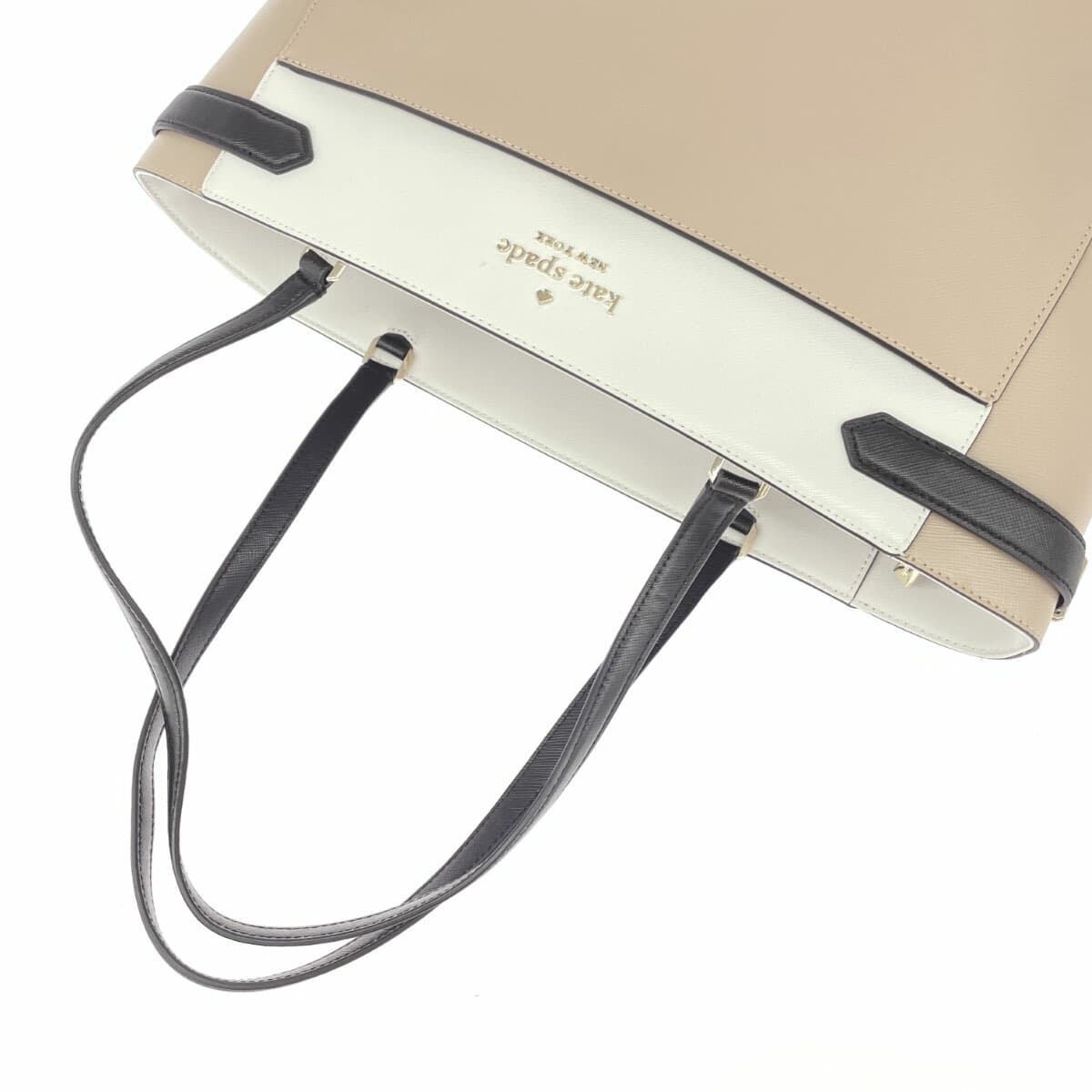 Kate Spade Stacy Color Block Laptop Tote Bag Good Condition WKRU7098 Beige PVC 3 Compartments Women's Bag 7