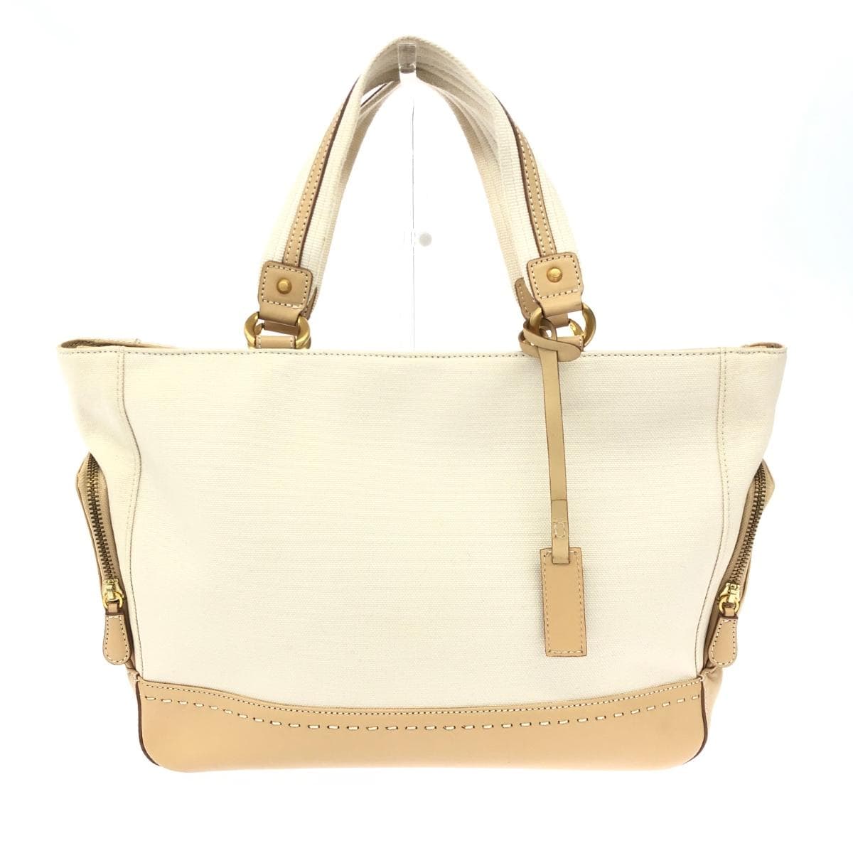 Ginza Kanematsu Handbag Beige Canvas Ladies Bag