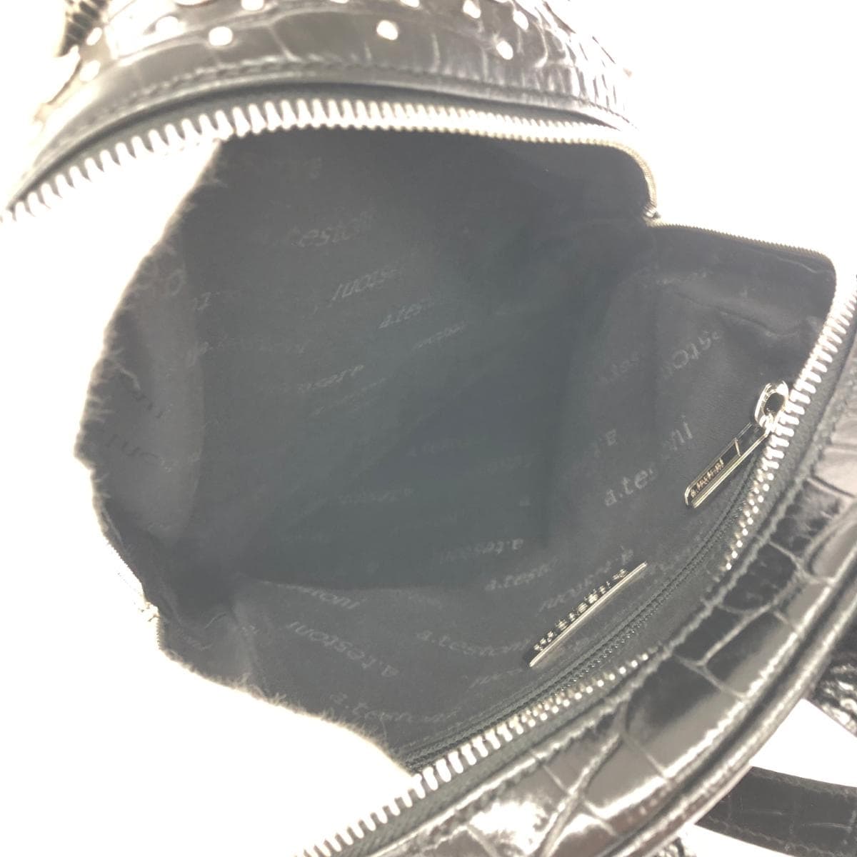 a.testoni Backpack Good Condition Black Leather Studs Women's Backpack Bag 6