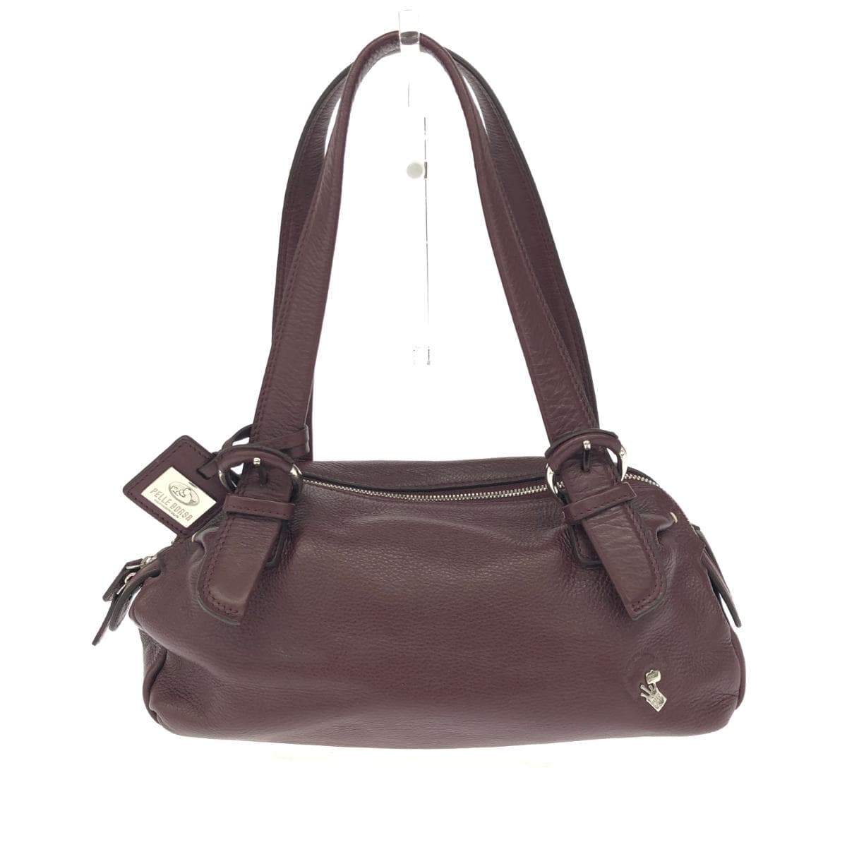 PELLE BORSA Tote Bag in Good Condition, Bordeaux Leather, Women's Bag