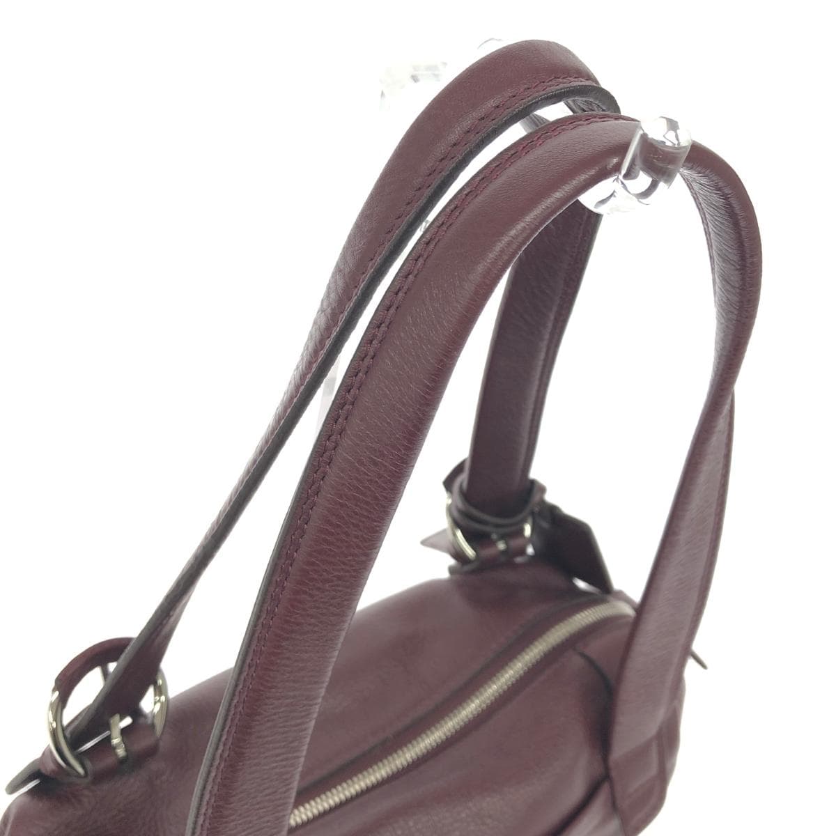 PELLE BORSA Tote Bag in Good Condition, Bordeaux Leather, Women's Bag 4