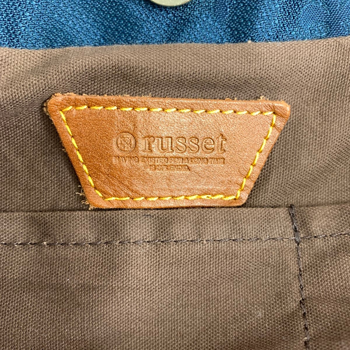 Russet Rassit Large Tote Bag Tote Bag Good Condition Navy Jacquard Monogram Ladies Bag 7