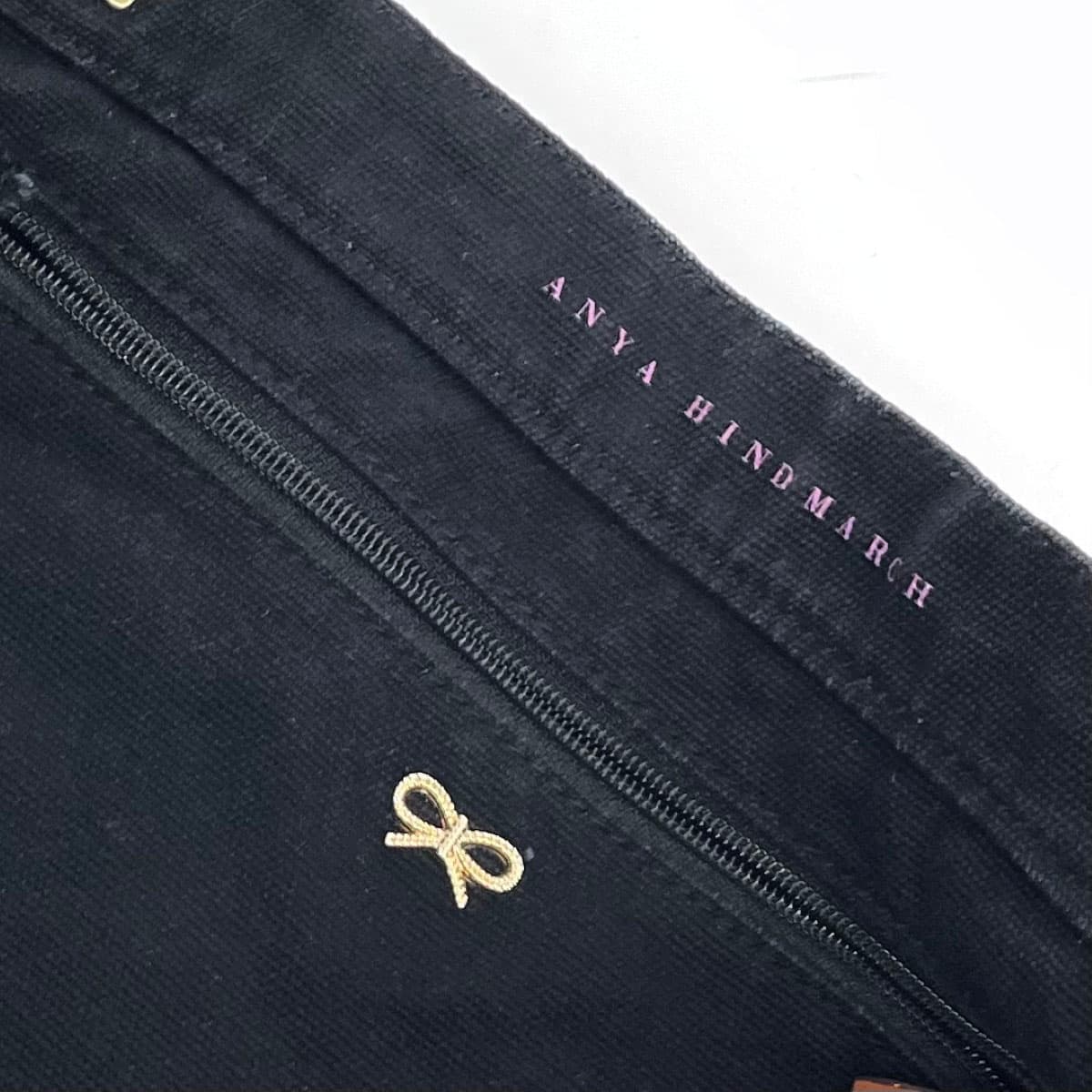 ANYA HINDMARCH Emergency Kit Tote Bag Black Canvas Women's Shoulder Bag 6