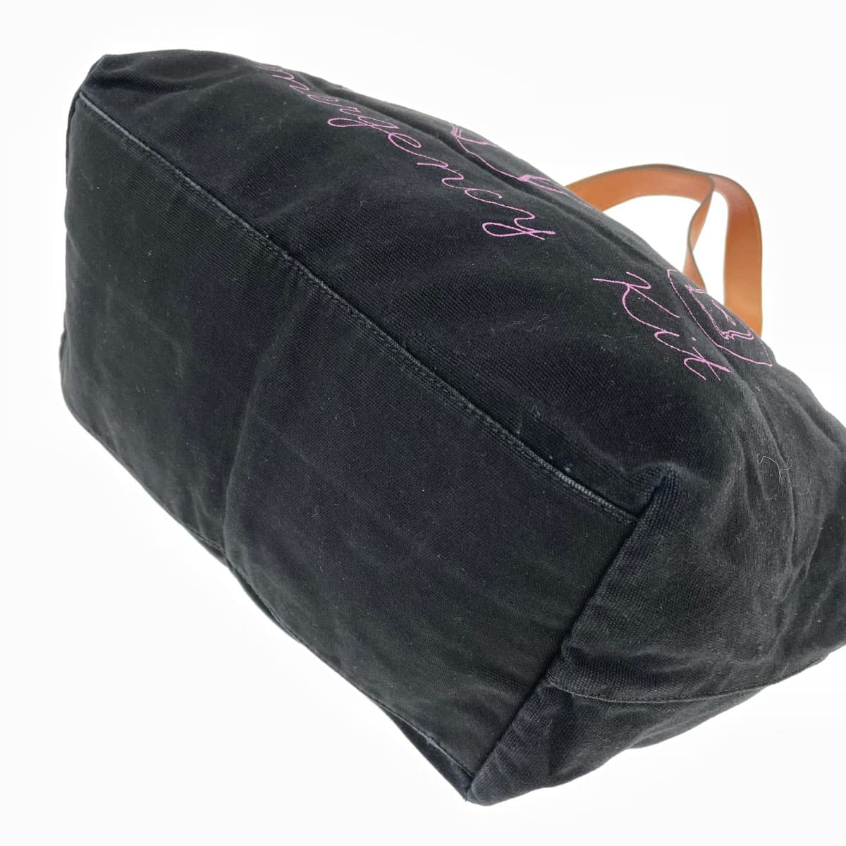 ANYA HINDMARCH Emergency Kit Tote Bag Black Canvas Women's Shoulder Bag 8