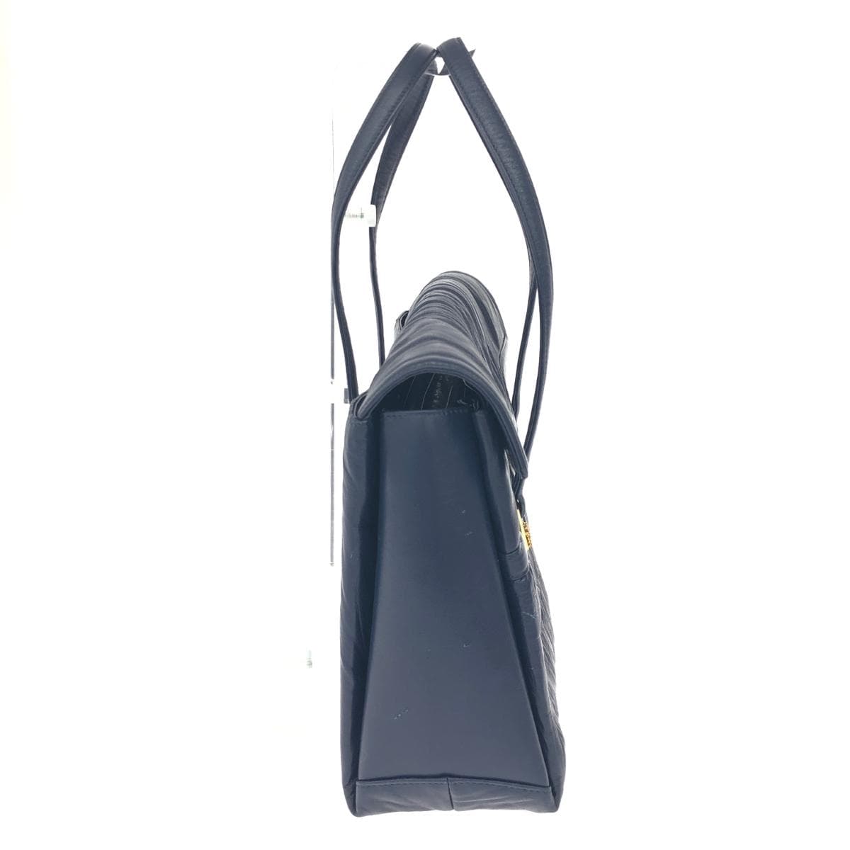 Itoya Tote Bag Navy Leather Wrinkle Finish Ladies Bag 2