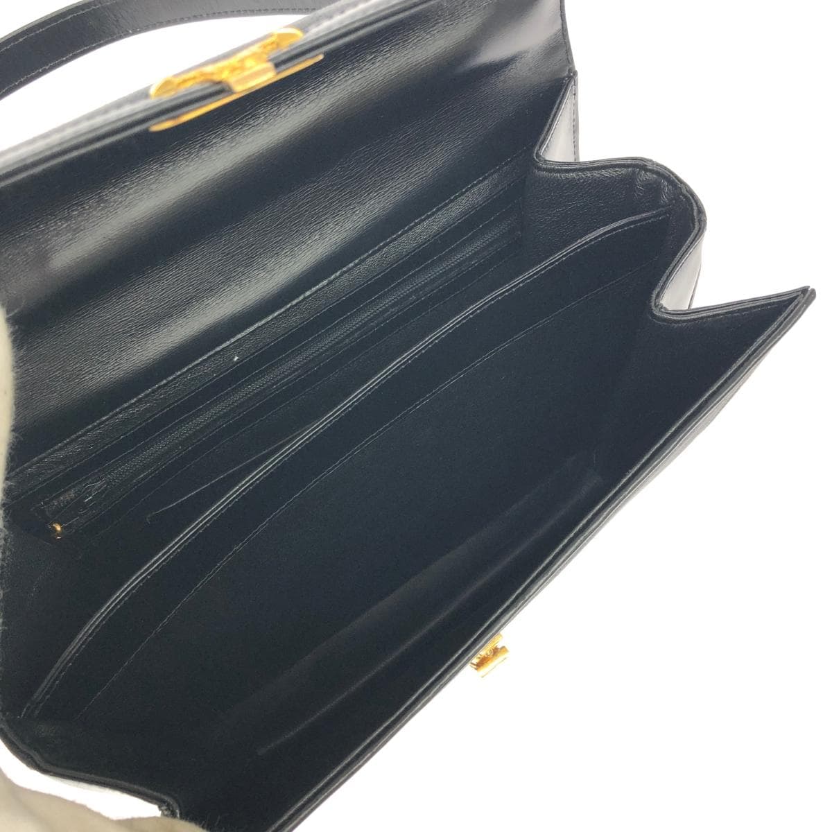 COMTESSE handbag in good condition, black, top handle, horsehair, ladies' bag, vintage with coin purse included 7